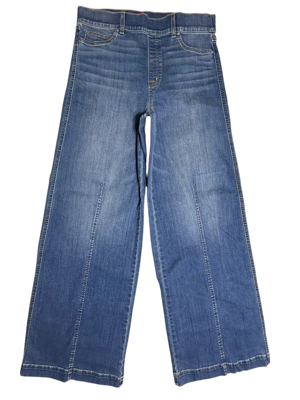 SPANX Seamed Front Wide Leg Jeans In Vintage Indigo Sz.XL Tall Bohemian Preppy